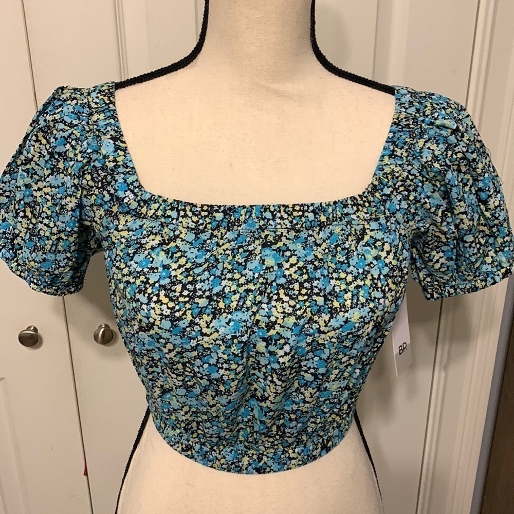 BP Floral Bubble Crop Top